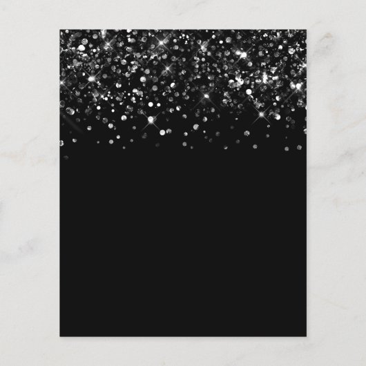 Glittery Black Sweet 16 Invite Flyer (Achterkant)
