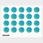 Glittery Blauwgroen Blauw Groen Sparkle 16e Verjaa Ronde Sticker (Vel)