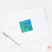 Glittery Blauwgroen Blauw Groen Sparkle 16e Verjaa Vierkante Sticker (Envelop)