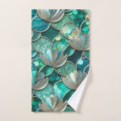 Glittery Blauwgroen zeemeermin staartschalen print Bad Handdoek (Handdoek)