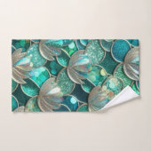 Glittery Blauwgroen zeemeermin staartschalen print Bad Handdoek (Handdoek)
