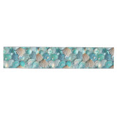 Glittery Blauwgroen zeemeermin staartschalen schel Medium Tafelloper (Horizontaal)