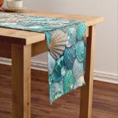 Glittery Blauwgroen zeemeermin staartschalen schel Medium Tafelloper (Voorbeeld)