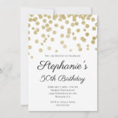 Glittery Bleek Gold Confetti Elegant 50th Birthday Kaart (Voorkant)