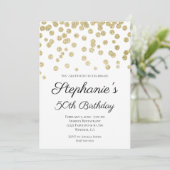 Glittery Bleek Gold Confetti Elegant 50th Birthday Kaart (Staand voorkant)