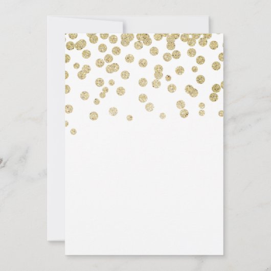 Glittery Bleek Gold Confetti Elegant 50th Birthday Kaart (Achterkant)