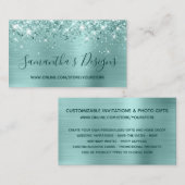 Glittery Bleek Turquoise Folie Online Store Visitekaartje (Voorkant / Achterkant)