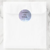 Glittery Blue Artsy 17e verjaardag aangepaste leef Ronde Sticker (Tas)
