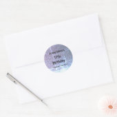 Glittery Blue Artsy 17e verjaardag aangepaste leef Ronde Sticker (Envelop)