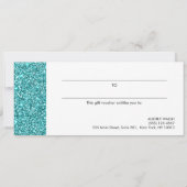 Glittery Blue Chic Sequin Black Gift Certificate Kaart (Achterkant)