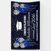 Glittery Blue en Silver Afstuderen Banner (Verticaal)
