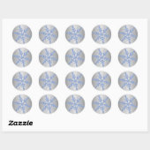 Glittery Blue en Silver Snowflake Sticker (Vel)