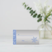 Glittery Blue en Silver Snowflakes Plaatskaarten Plaatskaartje (Staand voorkant)