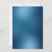 Glittery Blue Gold Peacock Feathers Quinceañera Kaart (Achterkant)