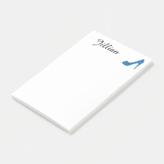 Glittery Blue High Hiel Post-it® Notes (Schuin)