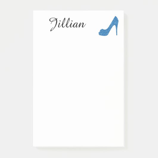 Glittery Blue High Hiel Post-it® Notes (Voorkant)