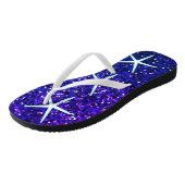 Glittery Blue Ombre Sparkle Starfish Patterns Scha Teenslippers (Schuin)