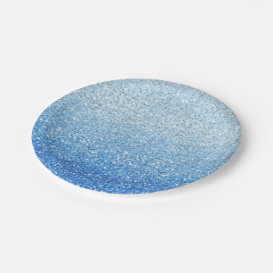 Glittery Blue Ombre Spectrum Papieren Bordje