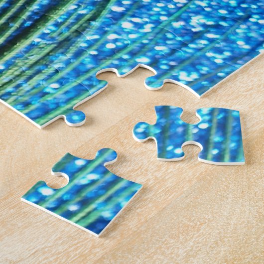 Glittery Blue Peacock-stilstand Legpuzzel (Zijkant)