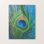 Glittery Blue Peacock-stilstand Legpuzzel (Verticaal)