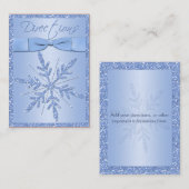 Glittery Blue Sneeuwvlok richtingen Behuizing Kaar Informatiekaartje (Voorkant / Achterkant)