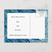 Glittery Blue Spangle Peacock Bewaar de datum Aankondigingskaart (Achterkant)