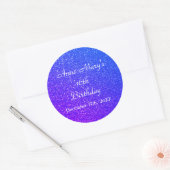 Glittery Blue Sparkle 16de verjaardag aangepaste n Ronde Sticker (Envelop)