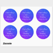 Glittery Blue Sparkle 16de verjaardag aangepaste n Ronde Sticker (Vel)