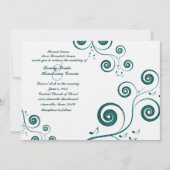 Glittery Blue Swirls Music Wedding Invitation Kaart (Voorkant)