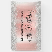 Glittery Blush Roos Folie 40e Verjaardag Welkom Spandoek (Verticaal)