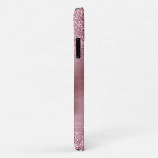 Glittery Blush Roos Goudfolie 65e Verjaardag Case-Mate iPhone Case (Achterkant/rechts)