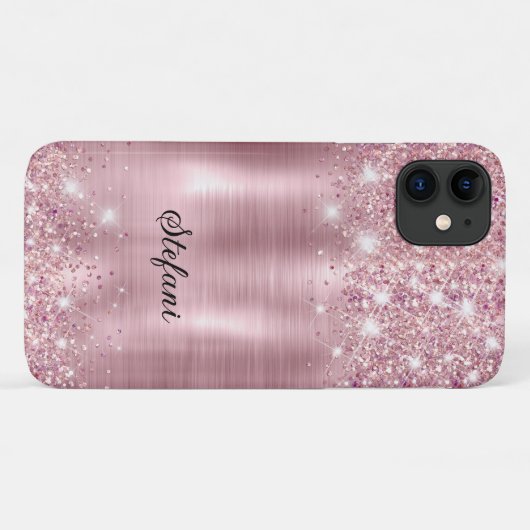 Glittery Blush Roos Goudfolie 65e Verjaardag Case-Mate iPhone Case (Achterkant (horizontaal))