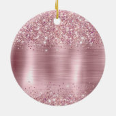 Glittery Blush Roos Goudfolie 65e Verjaardag Keramisch Ornament (Achterkant)
