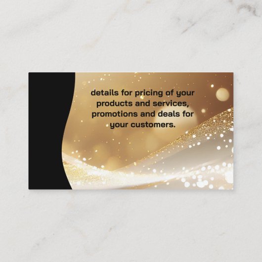 Glittery Boke (goudsparkle) | QR-code Visitekaartje (Achterkant)