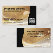 Glittery Boke (goudsparkle) | QR-code Visitekaartje (Voorkant / Achterkant)