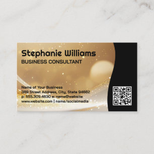 Glittery Boke (goudsparkle)   QR-code Visitekaartje