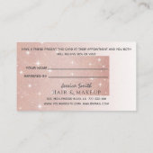 Glittery bokeh calligraphy roos Gold love Aanbevelingskaartje (Achterkant)