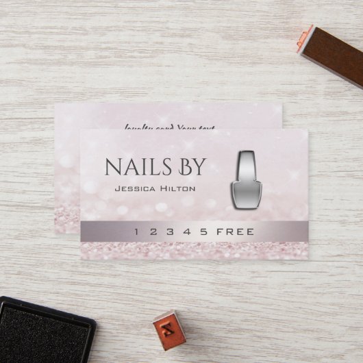 glittery bokeh , een trouwe glittery bokeh , een m klantenkaartje (Voorkant / Achterkant in situ)