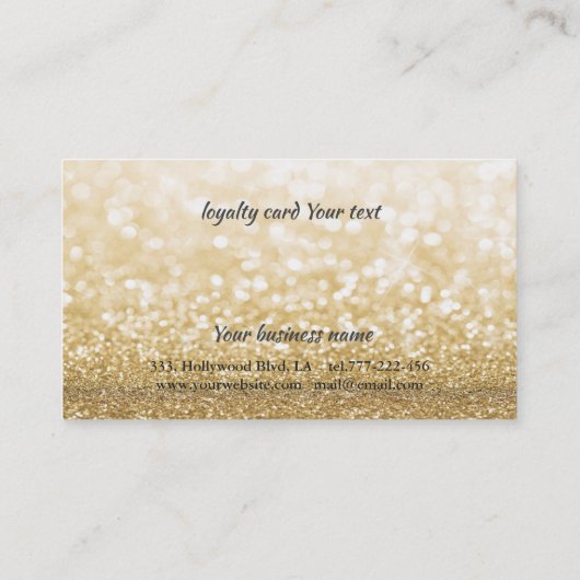 glittery bokeh , een trouwe glittery bokeh , een m klantenkaartje (Achterkant)