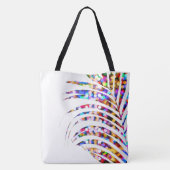Glittery Bokeh White Palm Tree Leaf Bride Tote Bag (Achterkant)