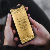 Glittery Brushed Gold Foil 18th Birthday Kaart