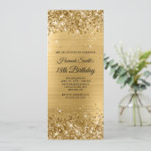 Glittery Brushed Gold Foil 18th Birthday Kaart (Staand voorkant)
