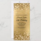 Glittery Brushed Gold Foil 18th Birthday Kaart (Voorkant)
