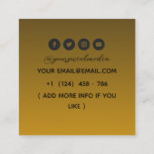 Glittery Celestial Moon Tattoo Salon Vierkante Visitekaartje (Achterkant)