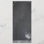 Glittery Chalkboard Paardebloemen Bruiloft Menu (Achterkant)