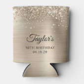 Glittery Champagne Folie 30e verjaardag Blikjeskoeler (Voorkant)
