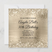 Glittery Champagne Gold Foil Fancy Monogram Kaart (Voorkant)
