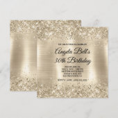 Glittery Champagne Gold Folie 30e verjaardag Kaart (Voorkant / Achterkant)