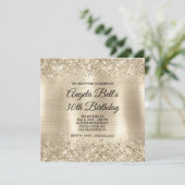 Glittery Champagne Gold Folie 30e verjaardag Kaart (Staand voorkant)