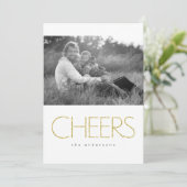 Glittery Cheers Feestdagenkaart (Staand voorkant)